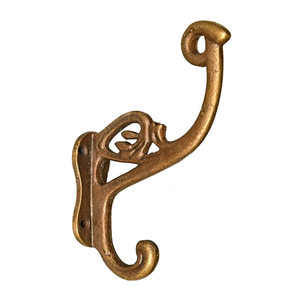 Brass Hook Hanger Antique Finish Brass <b>Clothes</b> Coat Hooks Factory Supply Directly Luxury Design Brass <b>Wall</b> Mounted Hook Hanger - Product Image 2