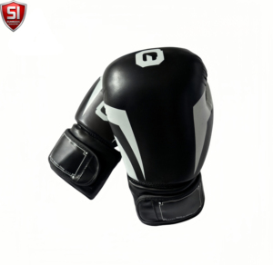 SUMROOS SI Boxing <b>Gloves</b> Black <b>Silver</b> Leather Adjustable Wrist Strap Durable Protective Comfortable Boxing Sets Lace-Up Design - Product Image 5