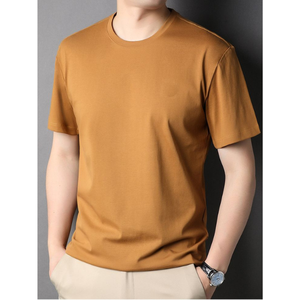 เสื้อยืดคอตตอน 100% สกรีนโลโก้ได้ตามสั่ง แบบยูนิเซ็กซ์ สีพื้น ใส่ได้ทุกฤดู แขนสั้น คอกลม ซับเหงื่อ ระบายอากาศได้ดี ไซส์ใหญ่ ยับยาก - Product Image 4