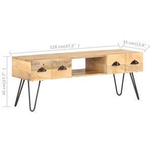Supporto TV Mango in legno massello 47.2 \ "x13.8 \" x17.7 \ "eleganti e durevoli supporti TV - Product Image 5