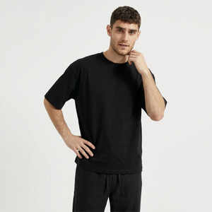 Camiseta Oversize de Algodón Pesado con Cuello Mock y Manga Corta, Estilo Deportivo Casual Urbano, con Logotipo Personalizado, Tendencia 2026 - Product Image 1