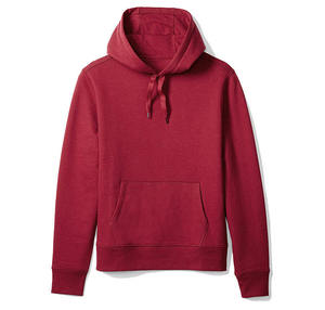 Sudadera con Capucha para Hombre, Corte Regular, Tejido de Felpa, Color Sólido, Diseño con Bolsillos, Ropa Casual de Otoño, Color Borgoña - Product Image 5