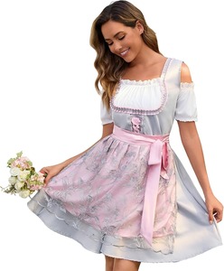 Traje Tradicional Bávaro Alemán para Mujer, Dirndl de Alta Calidad Personalizable, Disfraz de Poliéster para TV/Película, Halloween, Cosplay - Product Image 1