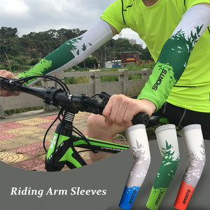 Manchons de compression pour le cyclisme, imprimés, protection anti-UV, unisexe, adultes, bleu, rouge, vert, blanc - Product Image 4