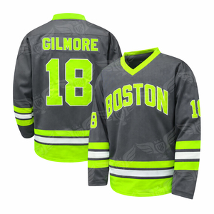 Maillot de hockey sur glace rouge Booston Gilmore 18, chemise de hockey classique à manches longues pour hommes et femmes - Product Image 5