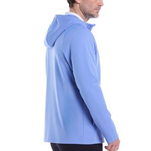 Sudadera con Capucha y Cierre de Cremallera de un Cuarto para Hombre, Color Azul Claro, Manga Larga, Tejido de Punto, Estilo Casual, Transpirable, para Golf - Product Image 2