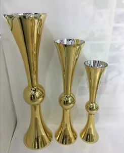 Newest Design Glam Brass Tabletop <b>Vase</b> Set Wedding Decor High Quality Metal Flower <b>Vase</b> <b>Gold</b> Finish - Product Image 2