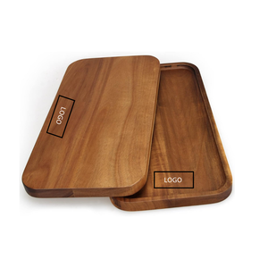 Plateaux de service rectangulaires en bois d'acacia naturel pour la restauration, les fêtes, les restaurants et la cuisine. - Product Image 3