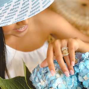 แหวนแต่งงานเพชรเลี้ยงในห้องปฏิบัติการแบบครึ่งวง 14k ทองคำ 0.80 กะรัต พร้อมแหวนซ้อนโค้งเข้าชุด ผู้ผลิตแหวนสัญญา ขายส่ง - Product Image 2