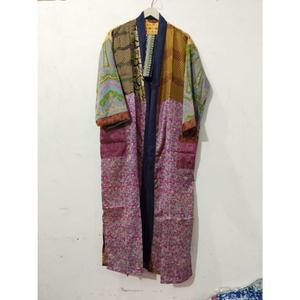 Robe de nuit kimono de luxe 100 % soie indienne pour femme, douce, confortable, élégante, style japonais, florale, col en V, avec cordon de serrage, haute qualité - Product Image 5