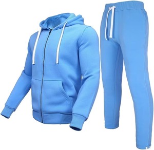 Chándal para hombre con chaqueta con cremallera diseñado con tela de algodón mezclado de alta calidad que ofrece comodidad y estilo para entrenamientos en el gimnasio y correr. - Product Image 1