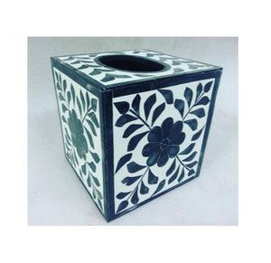 Hand Engraving Bone Inlay Finishing Square Shape Leaf Design Antique Finishing Tissue Box by Perfect Enterprises - Product Image 6