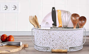 Galvanized Metal <b>Cleaning</b> Tool Caddy Manufacturer Exporter Home Storing and Transporting Utensil Housekeeper's Essential - Product Image 5