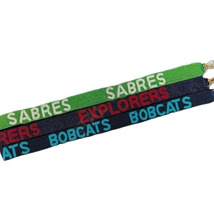 Sangles de sac en perles de rocaille personnalisées en or blanc Accessoires de mode avec forme et design uniques Sangle de sac à main en perles - Product Image 1