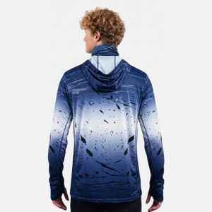 Chemises de pêche à manches longues pour hommes, sur mesure, respirantes, imprimées, avec protection UPF et masque intégré - Product Image 2