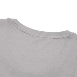 Camiseta de Manga Corta para Hombre, Cuello Redondo, Color Gris, Corte Regular, Informal, Tejido de Punto, Diseño Liso - Product Image 4