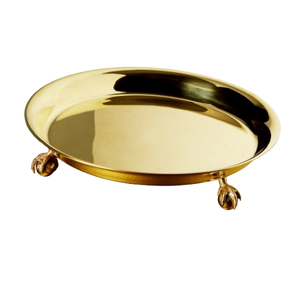 Bandeja de Comida Metálica Creativa con Asa en Forma de Lazo, Bandeja de Servir Ovalada Moderna de Metal Dorado para el Hogar, Hoteles y Cocina - Product Image 4