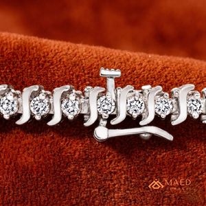 สร้อยข้อมือเงินประดับมอสซาไนต์สำหรับผู้หญิง สร้อยแฟชั่นแบบโซ่เส้นเล็ก สร้อยเทนนิส ของขวัญวันครบรอบแต่งงาน สไตล์หรูหรา - Product Image 3