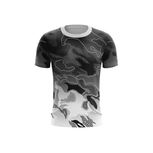 T-shirt en tricot à manches courtes pour homme, col en V, noir et orange, coupe classique, style décontracté, design uni - Product Image 1
