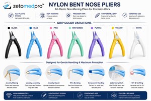 Pince à bec rond en nylon, entièrement en plastique, non-abrasive, pour la fabrication de bijoux et le travail du fil, Zetomed Pro - Product Image 6