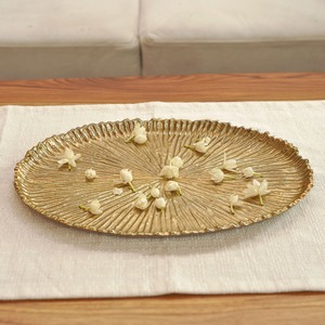 Plateau de service en métal de forme originale, plat décoratif en aluminium poli, plat à fruits pour la décoration de table de mariage ou de fête - Product Image 6