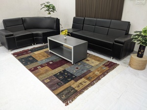 Alfombra de Lana/Seda Afelpada, Diseño Geométrico, Extra Gruesa, Antideslizante, para el Hogar, Colección Ocean Art - Product Image 5