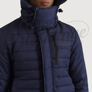 Veste matelassée épaisse bleu marine pour homme avec capuche amovible extra large, parka d'hiver chaude matelassée, manteau thermique d'extérieur - Product Image 4