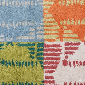 Tapis en laine tufté à la main multicolore Mosaïque Quatre Saisons, écologique, antidérapant, géométrique moderne, à blocs de couleur, pour salon - Product Image 4