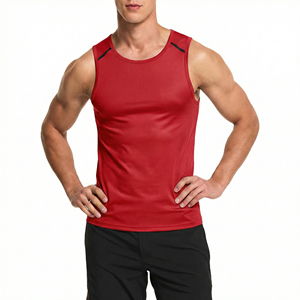 Wholesale Custom Own Logo Brand All Season Men's Tank Top Gym Workout Sports Spandex <b>Polyester</b> Soft Stretchy Fitness Tank Tops - Product Image 2