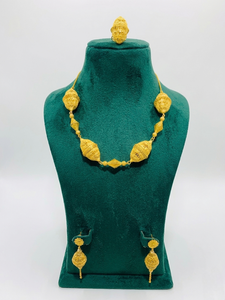 Ensemble de colliers en cuivre plaqué or 24 carats de qualité supérieure, 4 pièces, bijoux pour femmes, surface polie lisse, design élégant, cadeau de mariage - Product Image 2
