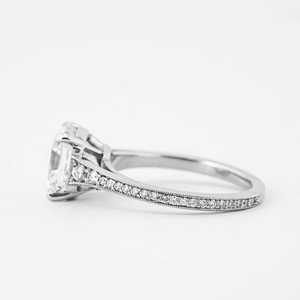 Anillo de Compromiso Sofisticado de Oro Blanco de 14K con Diamante Cultivado en Laboratorio de Corte Esmeralda, Engastado en Puntas, Certificado IGI, 4g 3.60ct VVS - Product Image 3