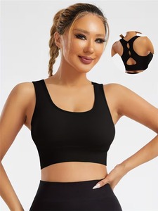 Soutien-gorge de sport sans couture pour femme |   Débardeur court côtelé pour l'entraînement |   Vêtements de sport en nylon et élasthanne à haute élasticité - Product Image 5