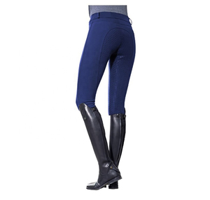 Pantalones de equitación para mujer, cintura alta, con cremallera, ajuste ceñido, transpirables, perforados, agarre completo en el asiento, lavables a máquina, poliéster - Product Image 1