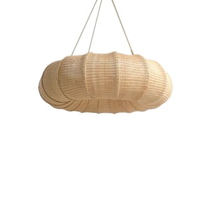 Handmade Woven Rattan Lampshade <b>Boho</b> <b>Ceiling</b> Pendant <b>Light</b> Natural Wicker Chandelier Hanging Lamp Fixture For Dining Room Decor - Product Image 2