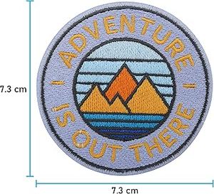Circular Embroidered Helicopter <b>Patch</b> Red Background Yellow Text <b>Sew</b>-<b>On</b> Fabric <b>Patch</b> - Product Image 2
