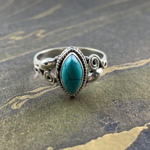 Bague de mode bleu turquoise, poids 3,2 grammes - Product Image 1