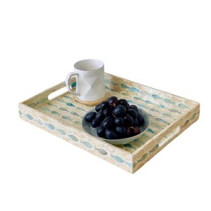 Plateau de service de luxe en nacre, fait main, incrusté de coquillages, plateau décoratif pour la maison, l'hôtel, le restaurant, pour le service et les cadeaux - Product Image 4