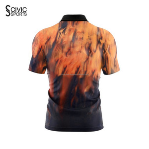 the Wholesale Youth Sports Polo With Zipper Custom Sublimation Print Pattern <b>Bowling</b> Jersey - Product Image 6