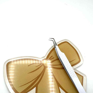 Cute Bowknot Acrylic Lash Tile Magnetic Eyelash Extension <b>Holder</b> Plate Custom Logo Gold Ribbon <b>Bow</b> Lash Palette Organizer Board - Product Image 5