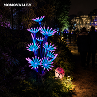 Arbre LED Fantaisie de Qualité Municipale 1,4 m avec Chrysanthèmes Époustouflants et Résine Époxy pour Décoration de Jardin Extérieur