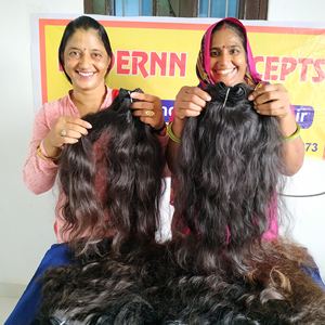 Extensiones de Cabello Humano Virgen Ondulado Natural Indio Remy Negro para Mujer, Súper Doble Trama, Cutícula Alineada, al por Mayor - Product Image 2