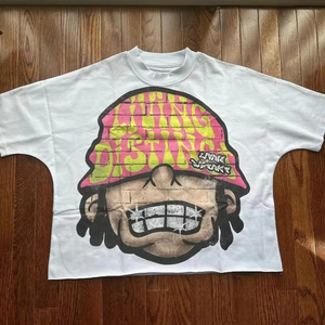 เสื้อยืดพิมพ์ลายดิจิทัลทรงโอเวอร์ไซส์ แขนสั้น ผ้าคอตตอน 100% หนัก 250 กรัม สำหรับผู้ชาย แบบเรียบ สีพื้น  รักษ์โลก คุณภาพสูง - Product Image 1