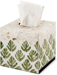 Caja de pañuelos de resina con incrustaciones de hueso de diseño clásico, ideal para decoración de tocadores de baño y mesitas de noche de alta gama. - Product Image 5