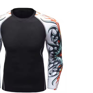 Streetwear High Quality <b>Men</b> Compression Shirt Solid Color Adult Size Quick Dry Gym Training Fitness Performance Wear - Product Image 5