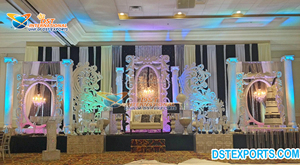 Decoración de Escenario para Boda con Temática Blanca de Maharaja, Elegante Decoración de Escenario para Boda con Temática Blanca, Gran Decoración de Escenario para Boda - Product Image 6