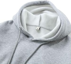 Sudadera con capucha corta gris de color sólido, manga regular, informal, para otoño, para mujer - Product Image 5