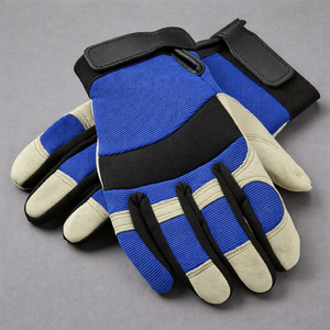 Gants de travail robustes pour la construction avec paume en cuir et protection anti-choc pour la menuiserie, la charpenterie et les opérations sur chantier - Product Image 3