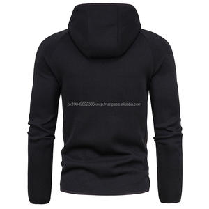 Custom Logo Long Sleeve Polyester <b>Men</b> Breathable Gym <b>Black</b> Hoodie - Product Image 4
