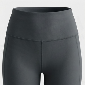 Leggings de Cintura Alta sin Costuras para Mujer, Largos, de Color Sólido, Elásticos, de Punto, de Spandex y Nailon, para Todas las Temporadas, Estilo Básico - Product Image 4