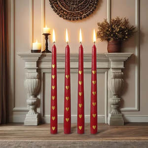 Premium 10-inch <b>Red</b> Taper <b>Candles</b> Wholesale Soy Paraffin Wax Handmade Smokeless Custom Heart Christmas Home Decoration Weddings - Product Image 1